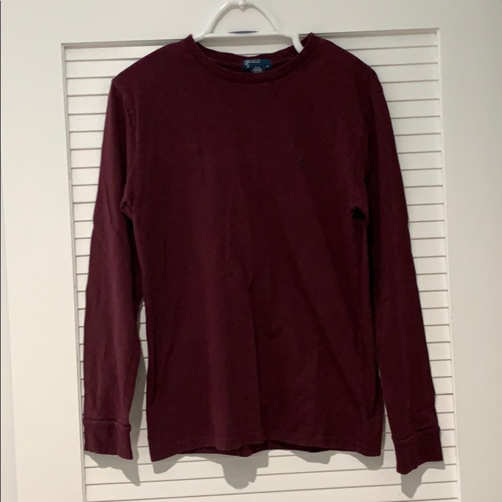 burgundy long sleeve polo t-shirt